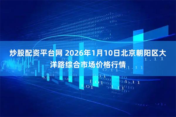 炒股配资平台网 2026年1月10日北京朝阳区大洋路综合市场价格行情